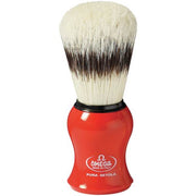 Light Gray Omega Pure Bristle Shaving Brush with Stand - Red