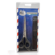 Light Gray The Shave Factory Hair/Beard Scissor 5.5" & Comb Set