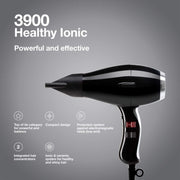 Light Slate Gray Elchim 3900 Healthy Ionic Hair Dryer - Black & Silver