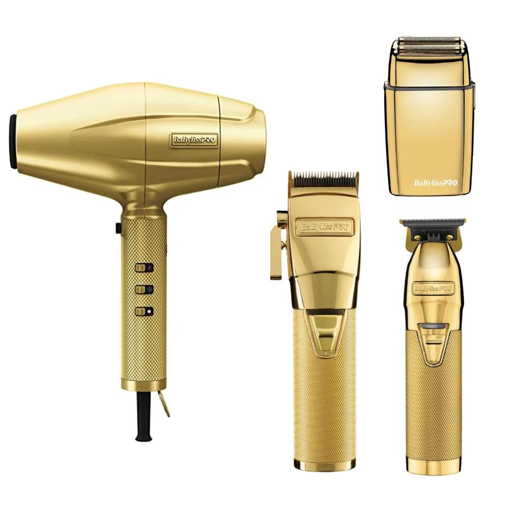 BaByliss PRO Gold FX Clipper, Trimmer, Foil Shaver & Massager Combo -  Barber Salon Supply