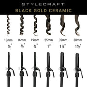 StyleCraft Black Gold Ceramic Curling Iron