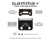 White Smoke Gamma T1000 Echo Fixed Fade Blade and Shallow 2.0 Clipper Blade Set