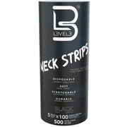 L3VEL3 Neck Strip 5 Rolls - Black - 500 Strips