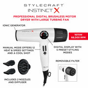 StyleCraft Instinct-X Hair Dryer – White