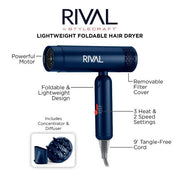 White Smoke StyleCraft RIVAL Hair Dryer - Blue