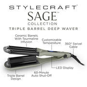 Stylecraft Sage Triple Barrel Deep Waver