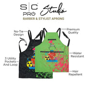 Stylecraft Water-Repellent Barber & Salon Apron - Radioactive Black