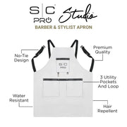 Stylecraft Water-Repellent Barber & Salon Apron - White