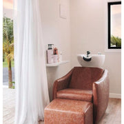 Light Gray Comfortel Hazel Tan II Shampoo System with White Basin