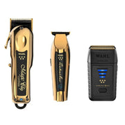 Tan Wahl Gold Cordless Magic Clip, Gold Cordless Detailer Trimmer & Vanish Shaver