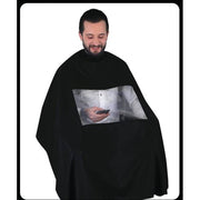 Black The Shave Factory Barber Cape with Window