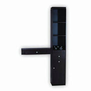 Black K-Concept CAB04 Display Shelf Station - Dark Walnut