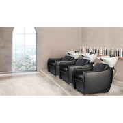 Gray Comfortel Hazel Black Shampoo System with White Basin