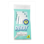 Light Gray Derby Single Blade Disposable Razor, 5 Count