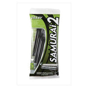 Dark Slate Gray Derby Samurai 2 Twin Blade, Disposable Razor, 5 Count