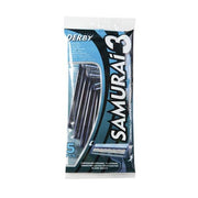 Dark Slate Gray Derby Samurai 3 Triple Blade, Disposable Razor, 5 Count