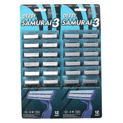 Dim Gray Derby Samurai 3 Triple Blade, Disposable Razor, 48 Count