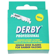 Medium Turquoise Derby Professional Single Edge Razor Blades Hanging,100 Count