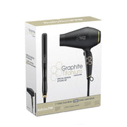 Light Gray BaBylissPRO Graphite Titanium Dryer &  Graphite Titanium Flat Iron 1" Prepack