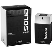Light Gray Sapil Solid Black EDT Men Perfume 3.4 oz
