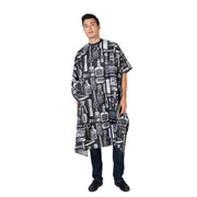 Dark Slate Gray Betty Dain Vintage Styling Barber Cape - Black