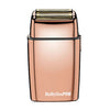 Tan BaBylissPRO FOILFX02 Cordless Rose Gold Metal Double Foil Shaver