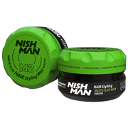 Olive Drab Nishman M2 Hair Styling Matte Clay Wax 3.4 oz