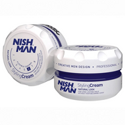 Light Gray Nishman Hair Styling Cream Natural Look 5 oz