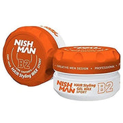 Chocolate Nishman Hair Styling Gel Wax B2 Sport 5 oz - 6 Pack