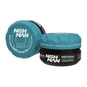 Steel Blue Nishman Hair Styling Matte Finish Wax M4 - Super High Hold 3.4 oz