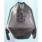 Light Gray The Shave Factory Barber Cape with Pole - Hook Closure