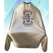 Light Gray The Shave Factory Barber Cape with Pole - Hook Closure