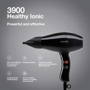 Light Slate Gray Elchim 3900 Healthy Ionic Hair Dryer - Black