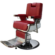 Saddle Brown K-Concept Lincoln II Barber Chair - Red