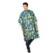 Dim Gray Betty Dain Vintage Styling Barber Cape - Gold/Blue
