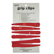 Brown Lucky Grip Clips - Red, 6 Count