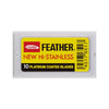 Light Gray Feather Hi Stainless Double Edge Blades, 10 Count