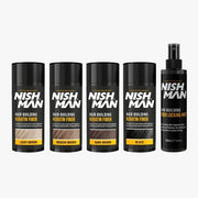 White Smoke Nishman Hair Building Keratin Fiber & Locking Mist Set - Light Brown