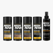 White Smoke Nishman Hair Building Keratin Fiber & Locking Mist Set - Medium Brown