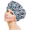 Light Gray Betty Dain Fashionista Collection Sassy Stripes Shower Cap