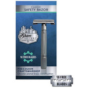 Dark Slate Blue The Shave Factory Safety Razor with 10 Blades