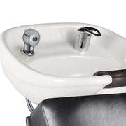 Light Gray Comfortel Hazel Black Shampoo System with White Basin