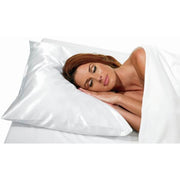 Light Gray Betty Dain Standard Satin Pillow Case - White