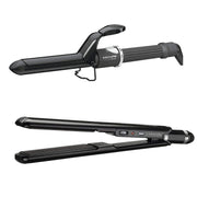 Dark Slate Gray BaBylissPRO Porcelain Ceramic 1" Flat Iron & Curling Iron 1" Prepack