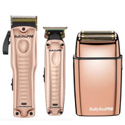 Tan BaBylissPRO Rose Gold LO-PRO FX Clipper & Trimmer with Double Foil Shaver