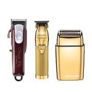 Tan Wahl 5-Star Magic Clipper & BaBylissPRO GoldFX Skeleton Trimmer with Double Foil Shaver