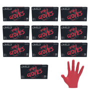 Pale Violet Red L3VEL3 Professional Nitrile Gloves Red - 10 Pack, 1000 ct