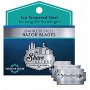 Light Gray The Shave Factory Stainless Steel Double Edge Razor Blade 10 Count